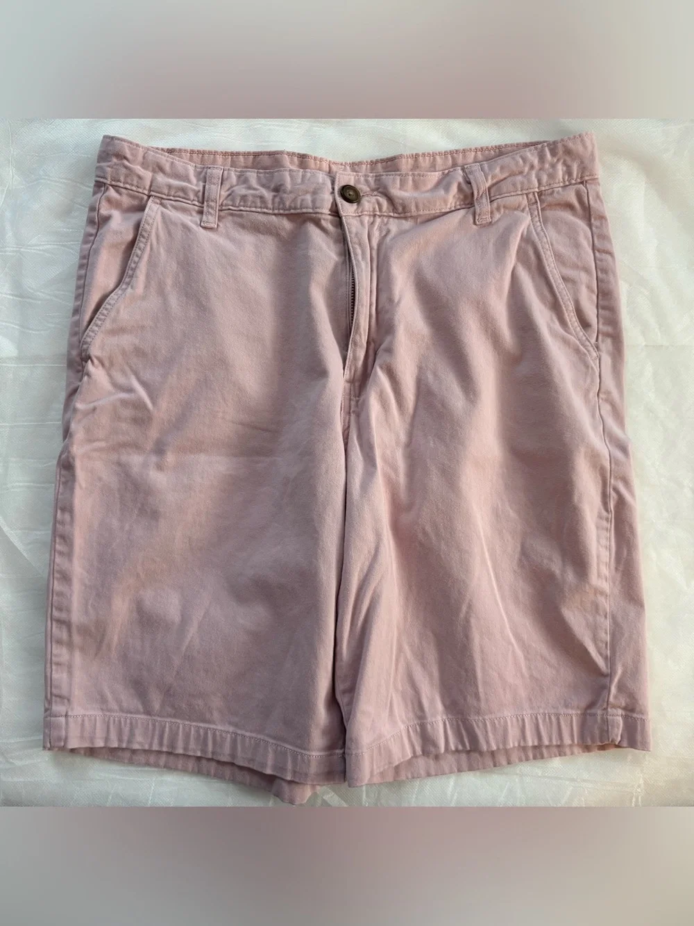 George Men’s Daylily Pink Stretch Flat Front Chino Shorts Size 34